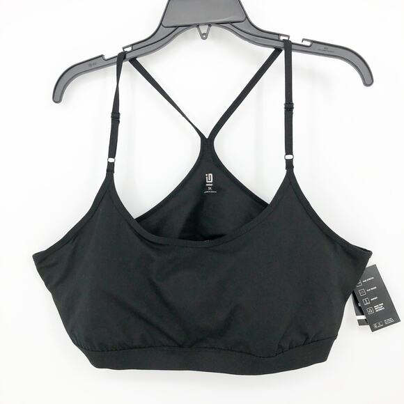 IDEOLOGY Women's Sports Bra Black Size 3X Solid Low-Impact Cross Straps NWT - Picture 2 of 8